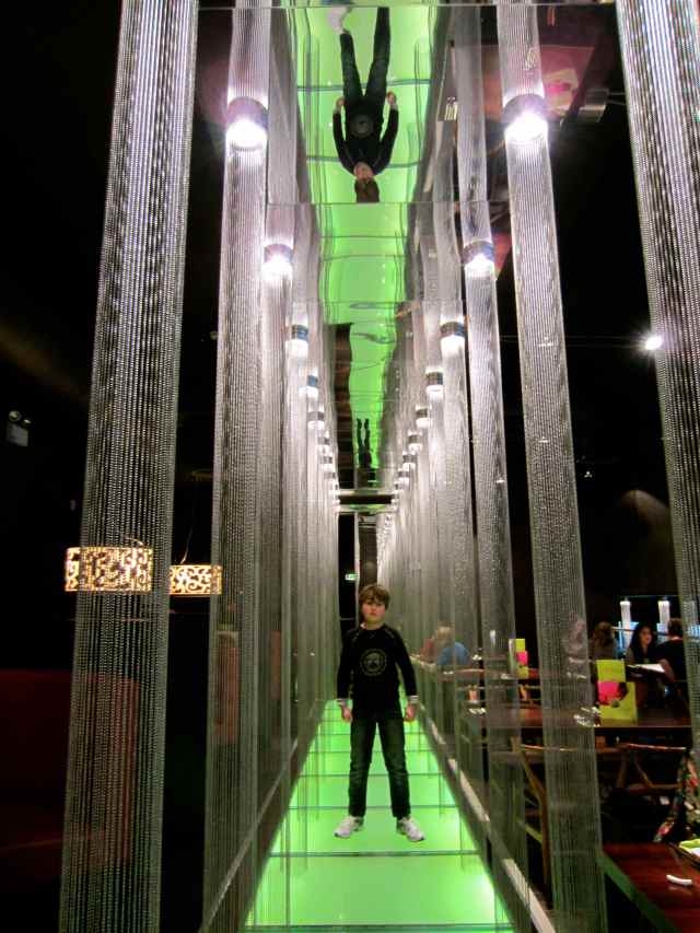 Harvey on the green walkway