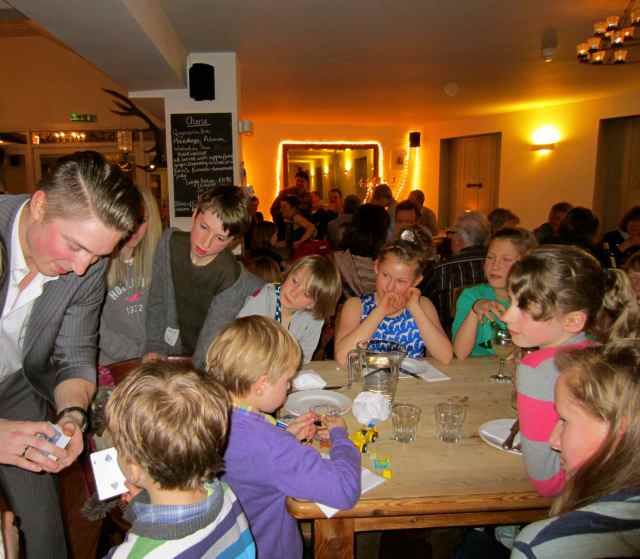 Magician with the children
