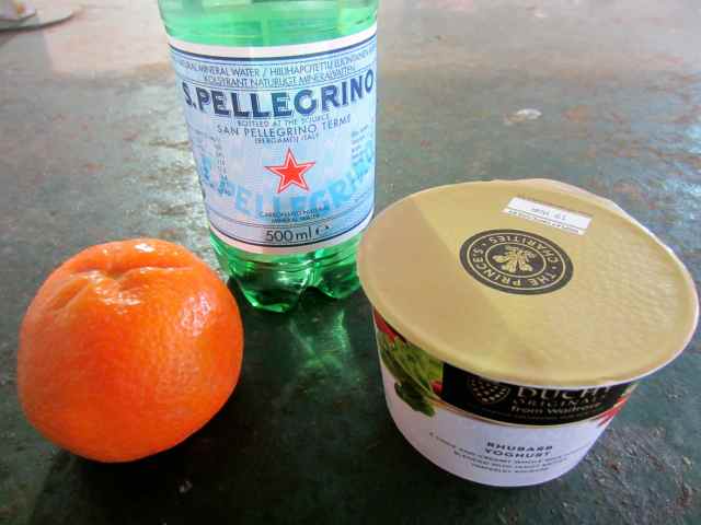 mandarin, water and yogurt