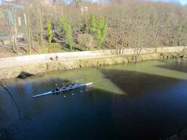 view of rowers from hotel