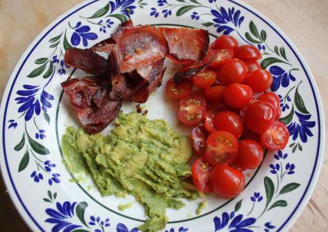 bacon, avocado and tomatoes