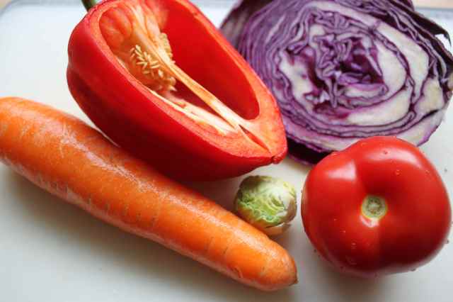 Brightly coloured veg