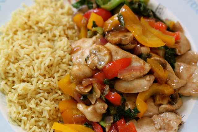 chicken in hoisin and rice