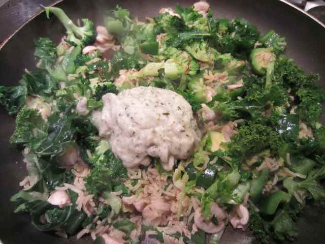 Cooking the veg and rice