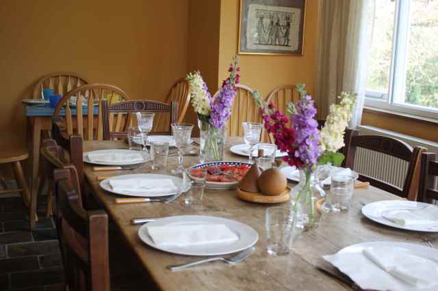 Dining table laid and ready
