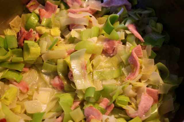 Leeks and bacon