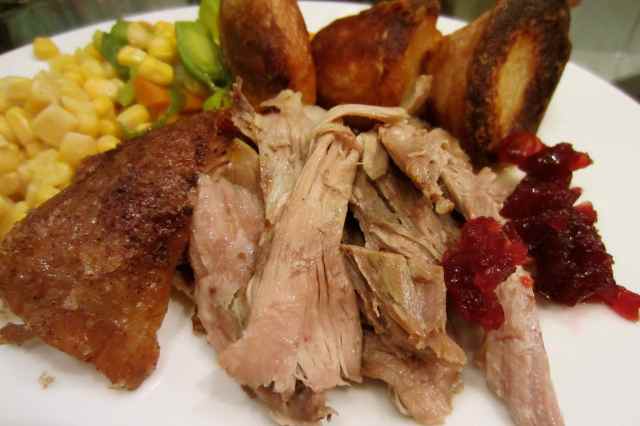 Roast duck and cranberry sauce