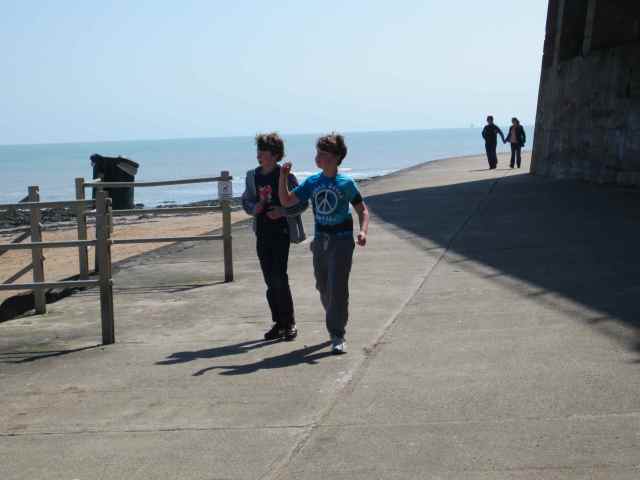 Walking along the promenade