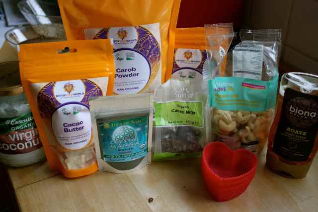 ingredients for raw nearly toblerone