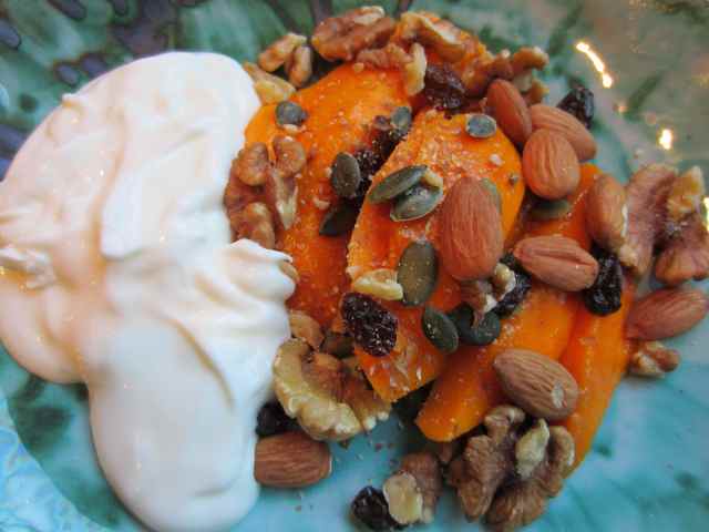 mango, yog and nuts