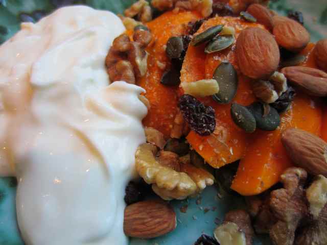 mango, yogurt and nuts