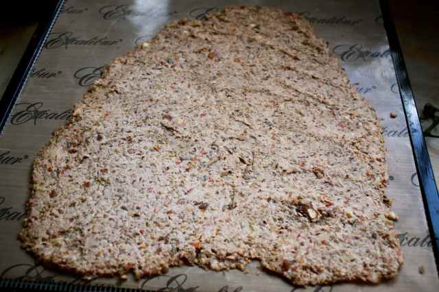 spread crackers on sheet