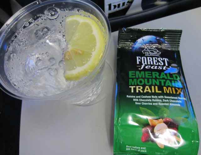 Trail mix and water