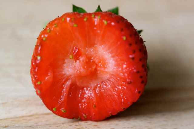 bitten strawberry