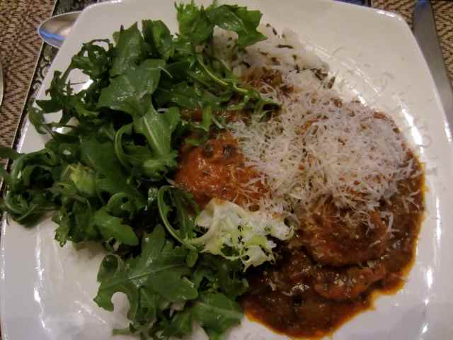 chicken and rice and salad