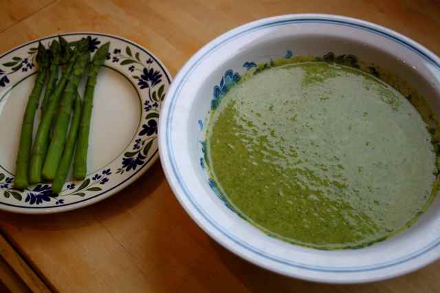 Gorgeous Green Soup amd asparagus