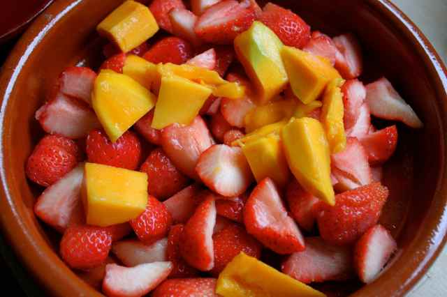 Strawberries and mango