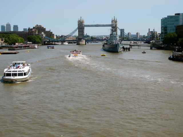 walking over London Bridge