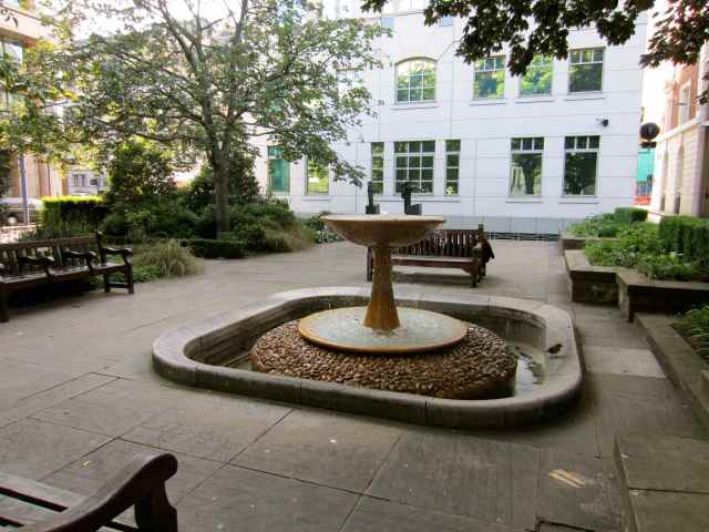 waterfall and shady garden