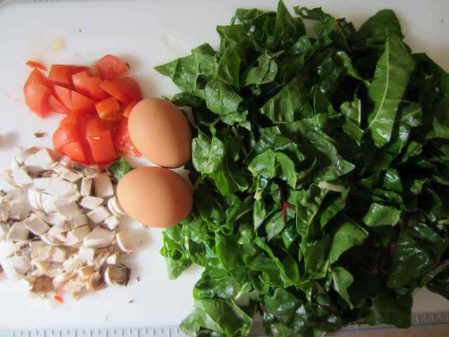 chard, eggs etc
