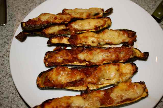 cheese and risotto and courgette