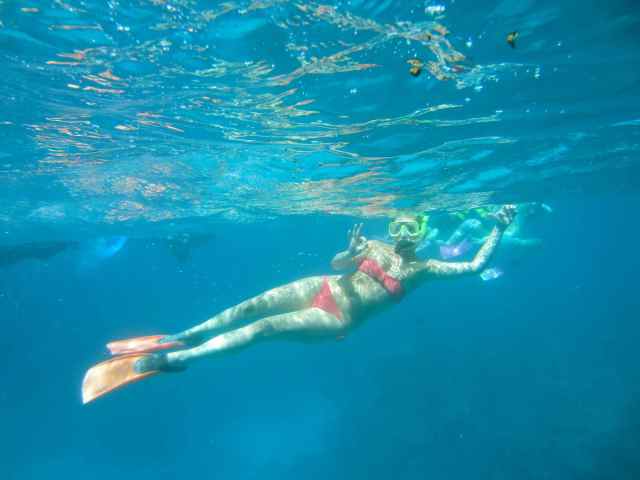 Lara snorkelling
