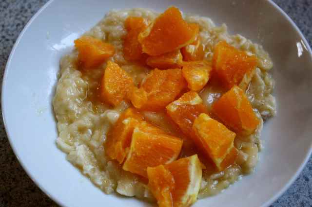 mashed banana and orange