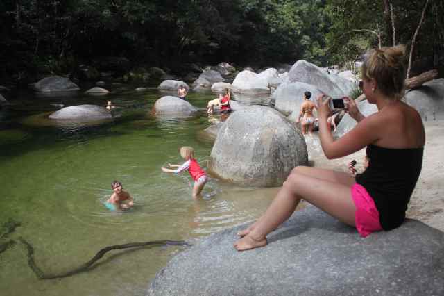 swimming in Mossman Gorge