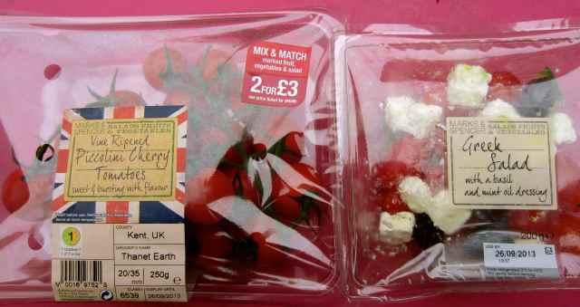 tomatoes and Greek salad