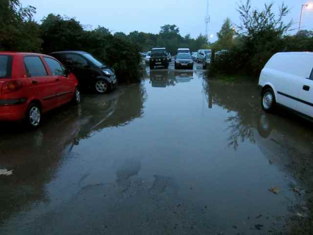 flooded car park
