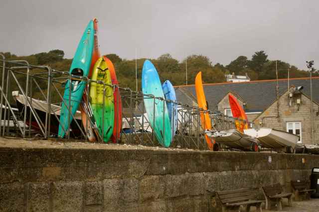 kayaks at Lyme Regis