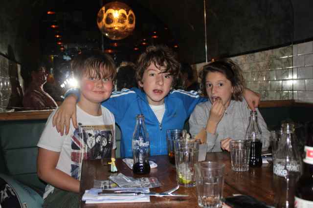 kids in the booth at Jamie's