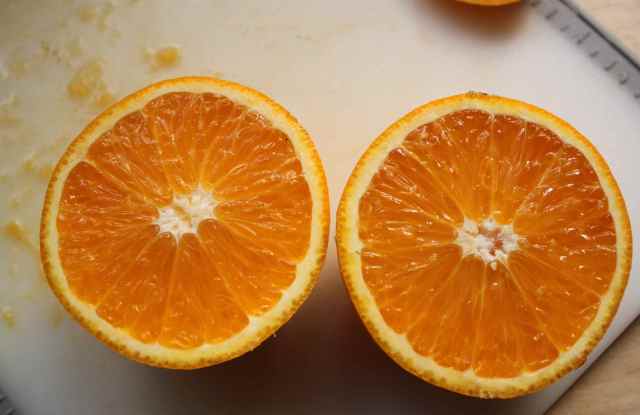 2 orange halves