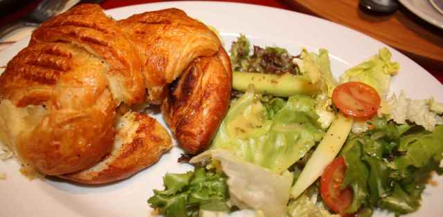 croissant with salad