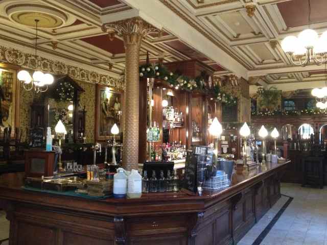 peeking inside a bar