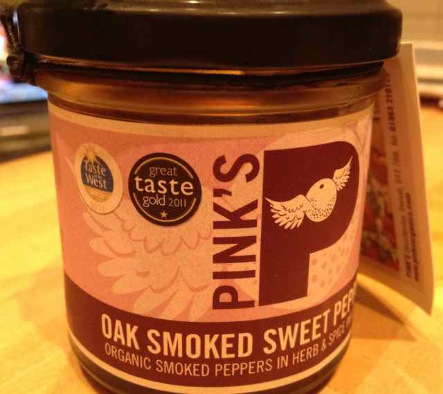 Pink's oak smoked sweet peppers