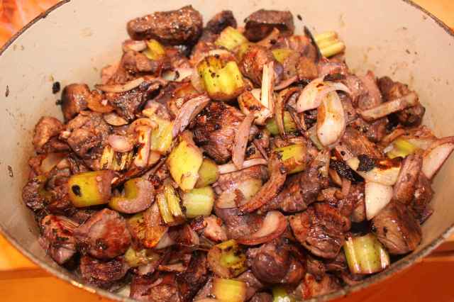 cooked beef and venison