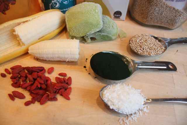 Festive smoothie ingredients
