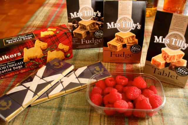 Scottish Sweets and raspberries