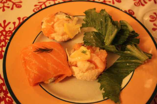 seafood starter on Boxing Day