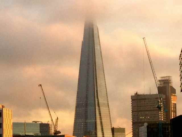 Shard in clouds