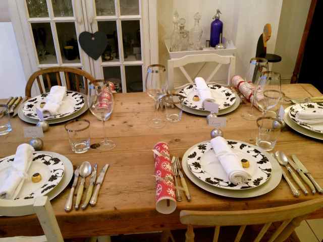 Table laid for supper
