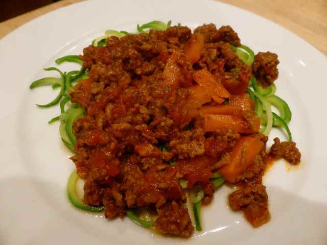 Bolognaise and courgette