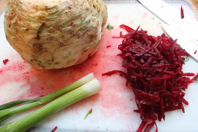celeriac and beetroot