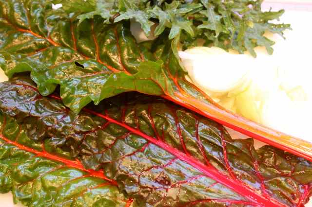 chard and onions