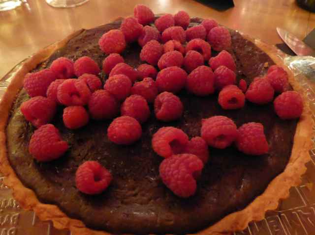 chocolate and raspberry tart