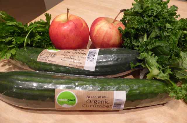 cucumbers, kale, parsley and apples