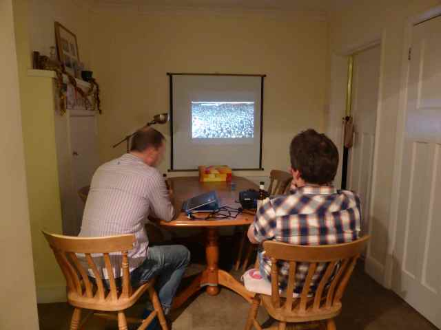 Jim and Richard watching footie