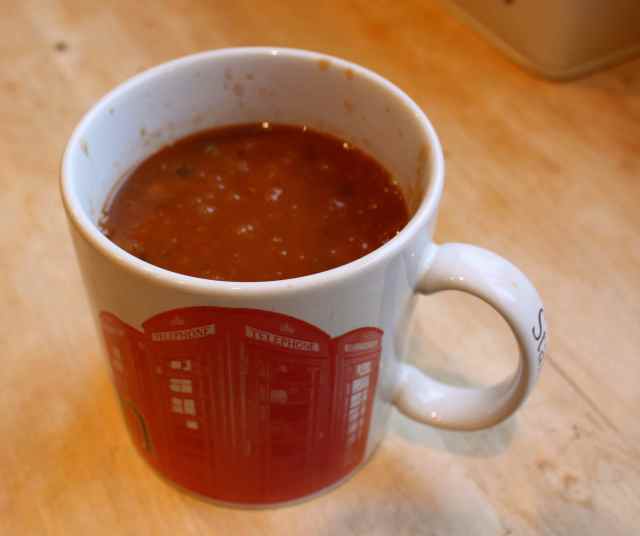 lentil soup in mug