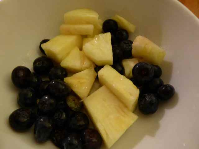 pineapple and blueberries